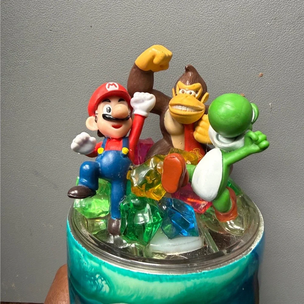 Super Mario Custom 3D‎ Topper Stainless Steel Tumbler Luigi Donkey Kong SEE PICS